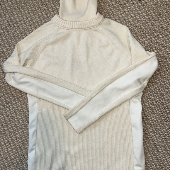 Athleta | "Mesa" hybrid T-Nick sweater | Cream | Women's M | Wool/poly blend - Picture 4 of 5